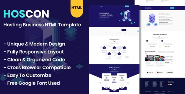 Hoscon - Hosting Business HTML Template