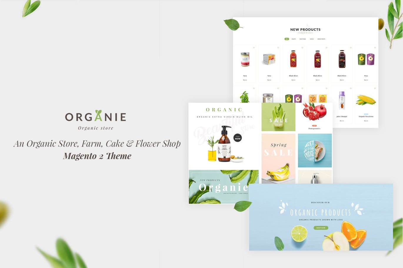 Organie - Organic Store, Farm, Cake, Flower Theme