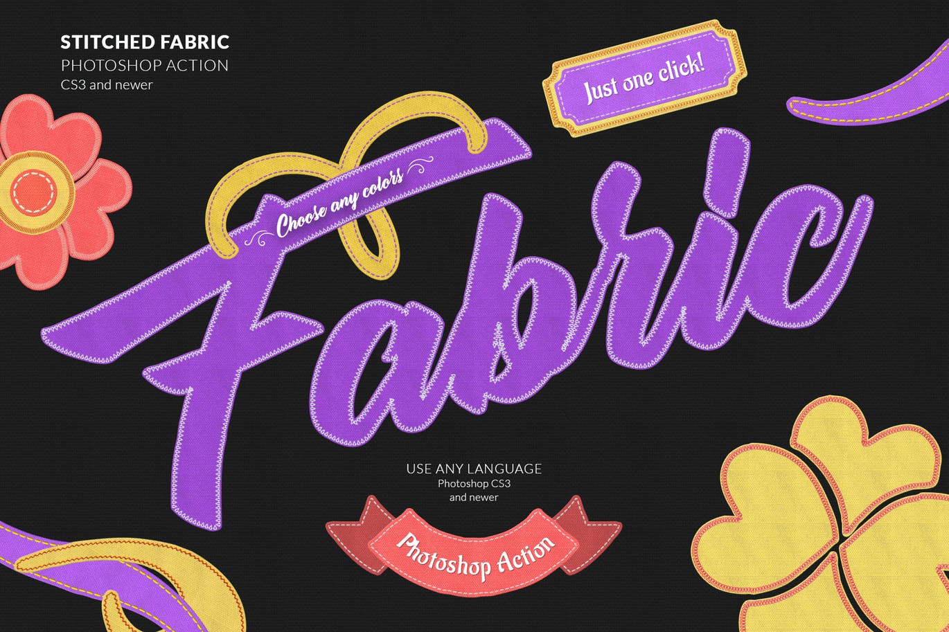 Stitched Fabric Photoshop Action