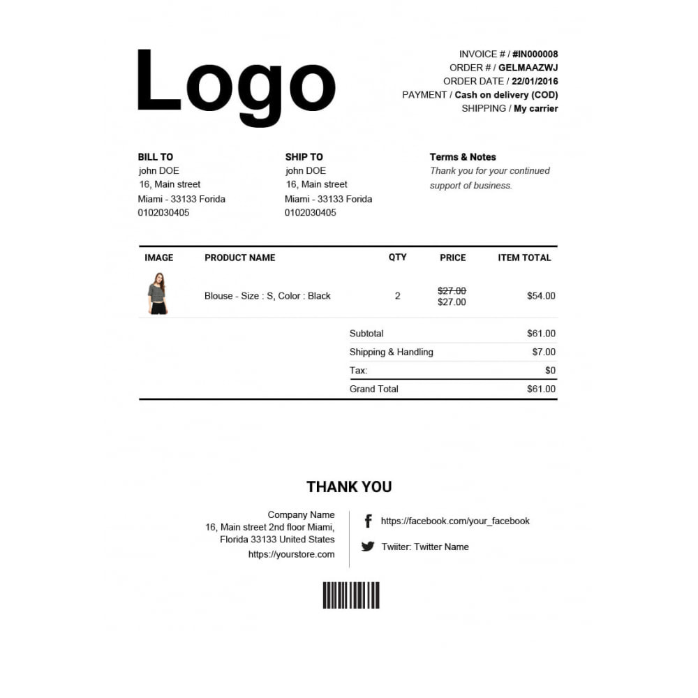 Advance Invoice, Delivery, Credit PDF + Custom Number Module