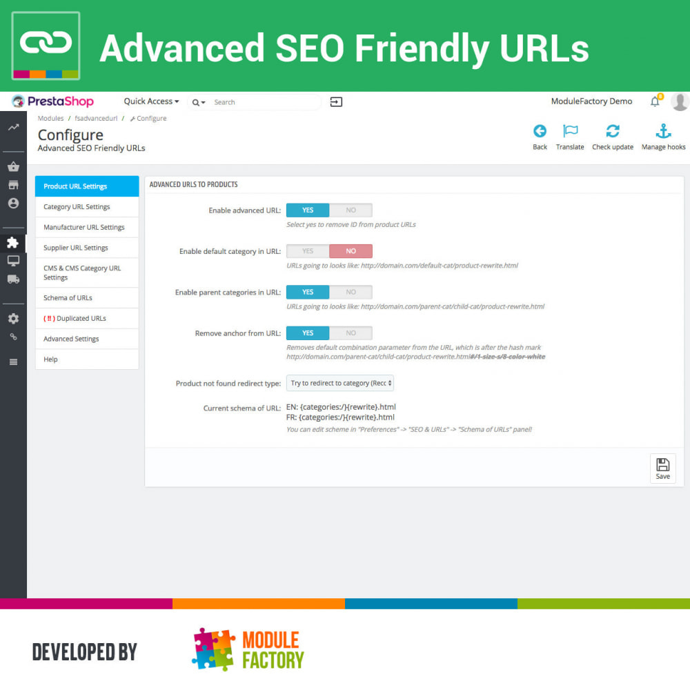 Advanced SEO Friendly URLs Prestashop Module