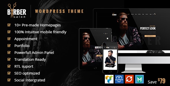 Barber v1.2.5 - Hair, Tattoo, and Beauty Salon WordPress Theme