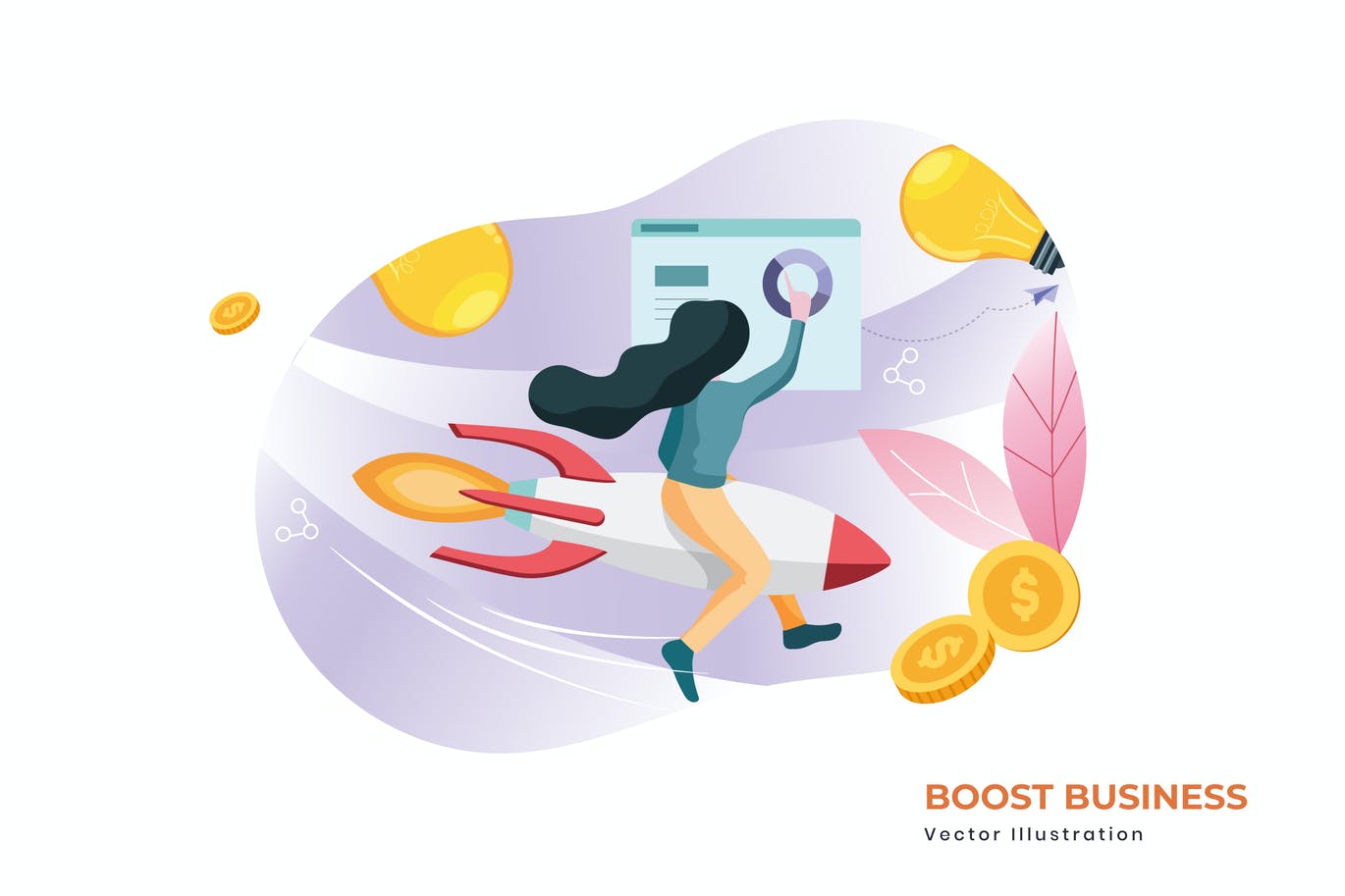 Boost business vector illustration