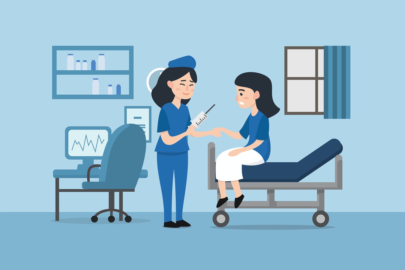 Clinic to receive and treat for woman patient