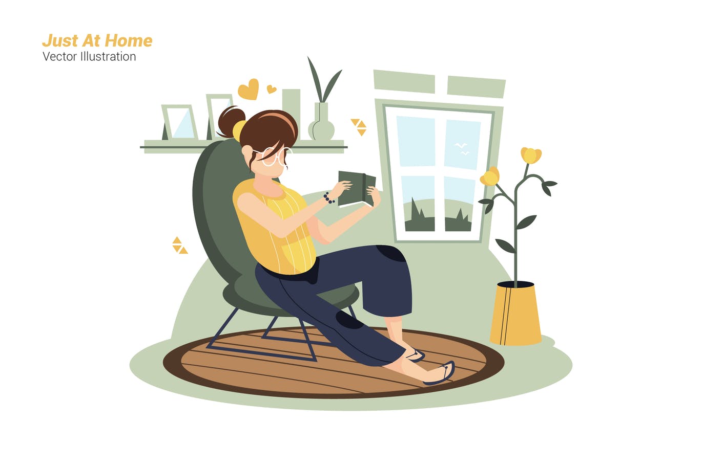 Just At Home - Vector Illustration