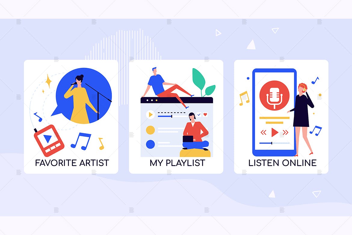 Music fans leisure time banners
