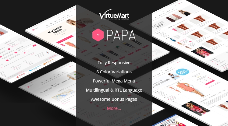 SJ Papa - Joomla template for a clothing store