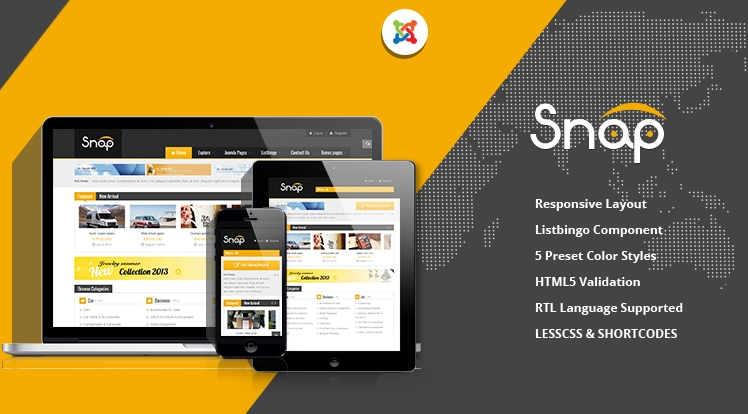 SJ Snap - Joomla bulletin board template