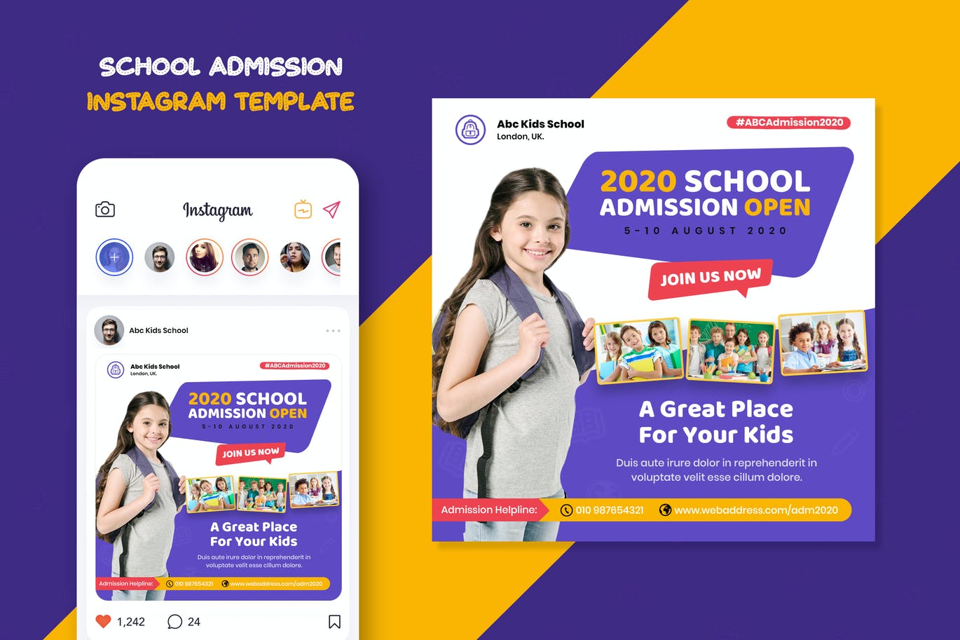 School Admission Instagram Template