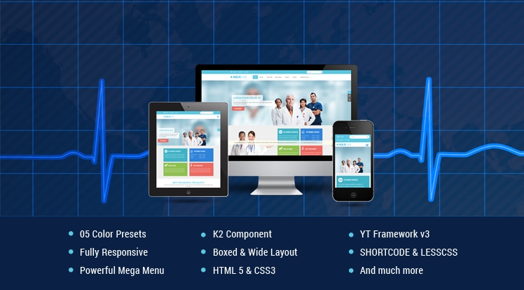 template on the theme of medicine Joomla