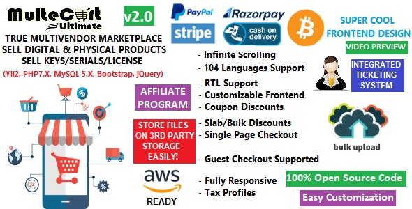 MulteCart Ultimate Ecommerce - Digital Multivendor Marketplace Ecommerce - eShop CMS