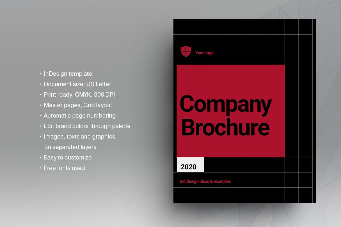Black and Red Brochure Template