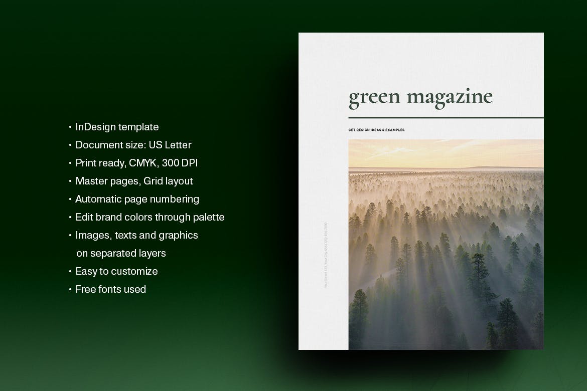 Green Natural Magazine Template