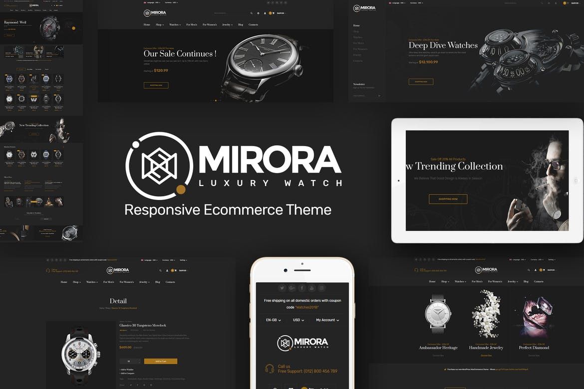 Mirora - watch store template for OpenCart 3