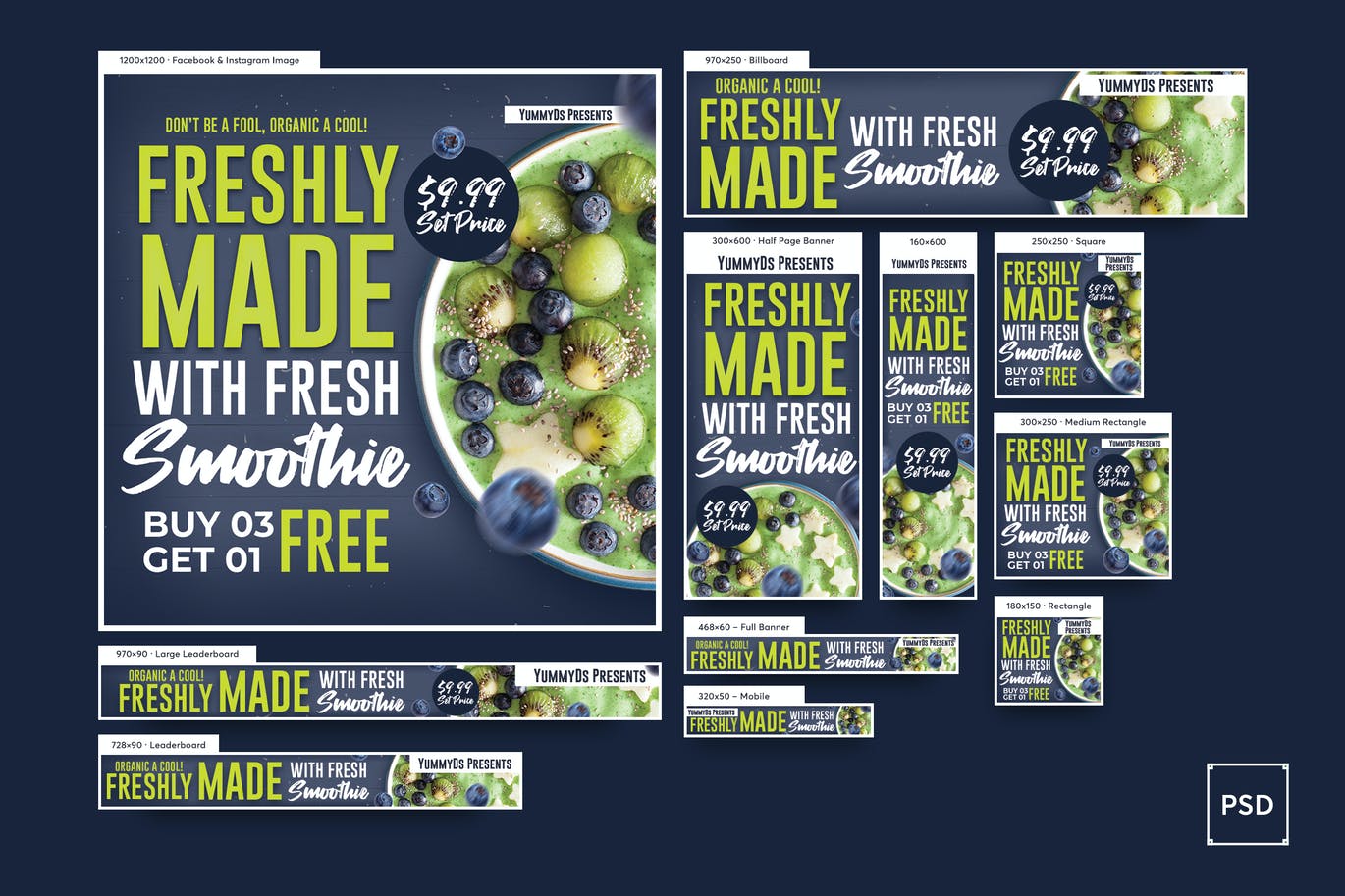 Smoothies Healthy Banners Ad