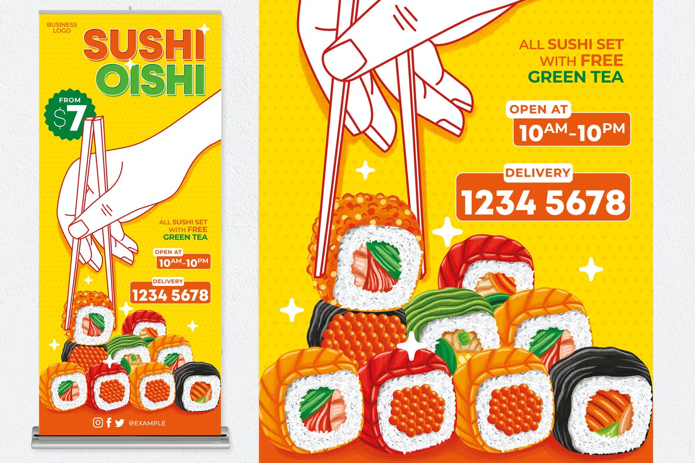 Sushi Oishi Roll Up Banner