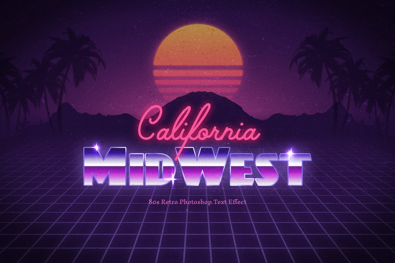 80s Retro Text Effect
