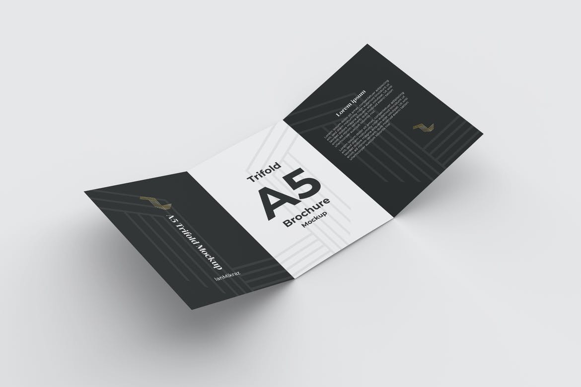 A5 Trifold Mockup V1