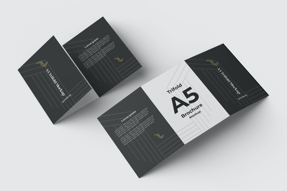 A5 Trifold Mockup V4