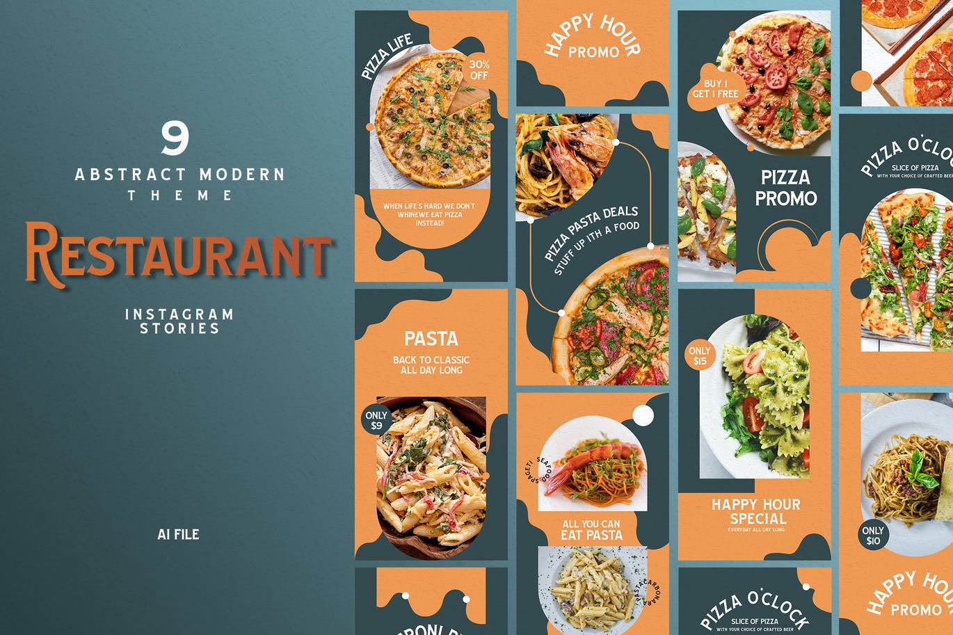 Abstract Modern Theme-Restaurant Instagram Stories