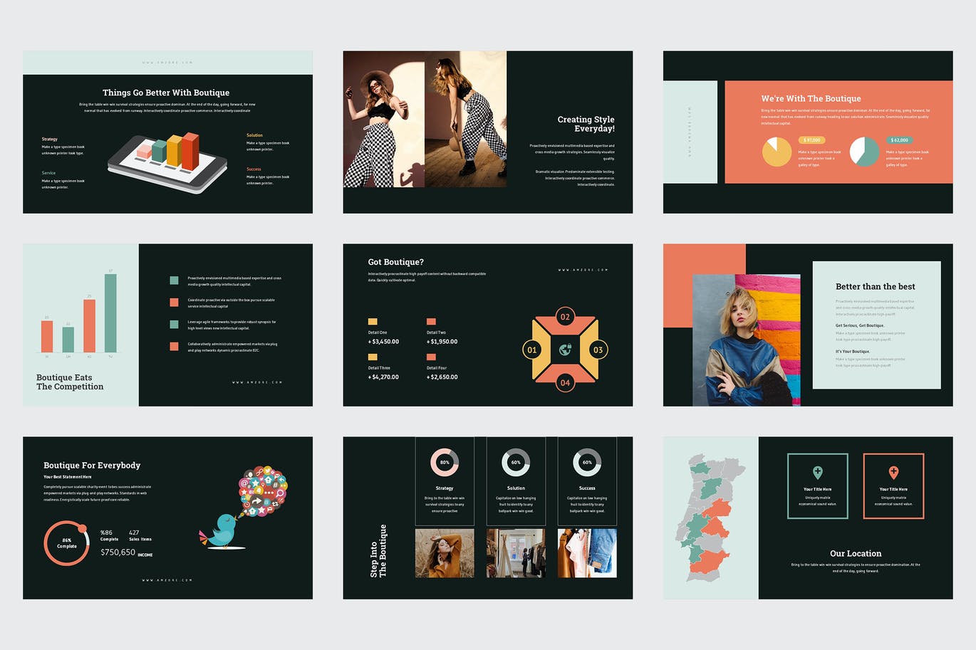 Amzore - Boutique Pitch Deck Google Slides