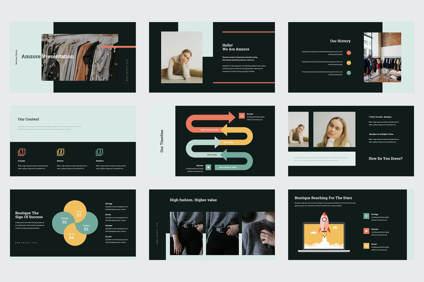 Amzore - Boutique Pitch Deck Powerpoint