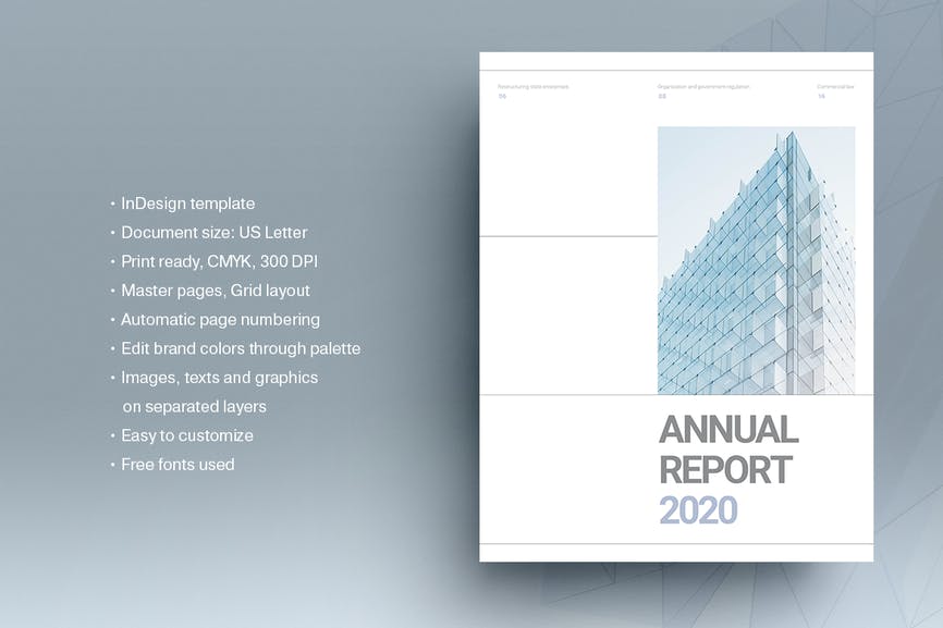 Blue Annual Report Template