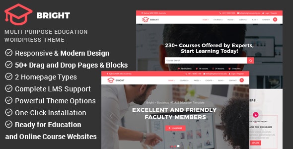 Bright - Education & Online Course WordPress Theme