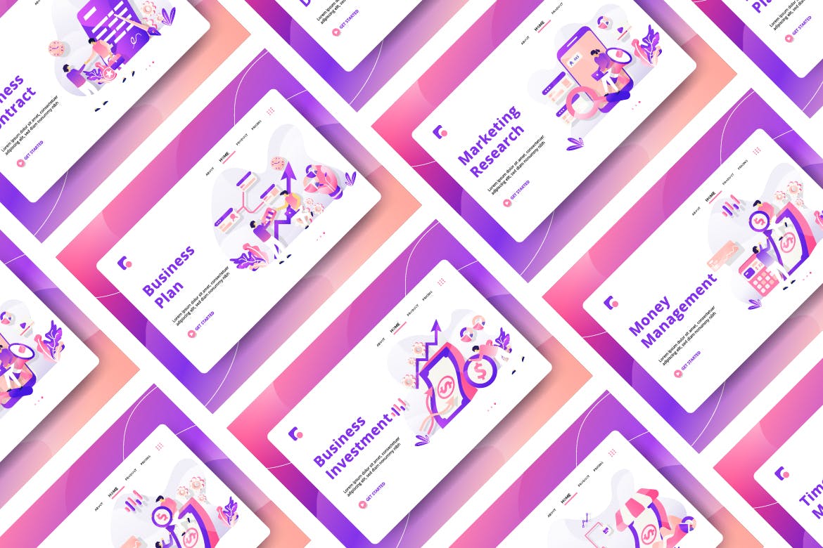 Business Marketing set illustration