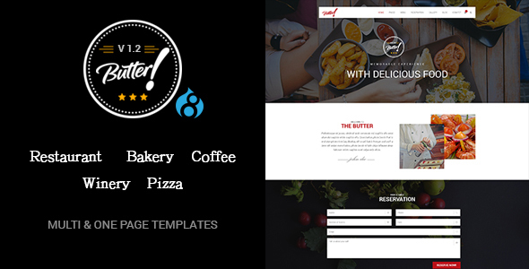 Butter - Professional Restaurant, Bakery, Coffee, Winery and Pizza WordPress Theme
