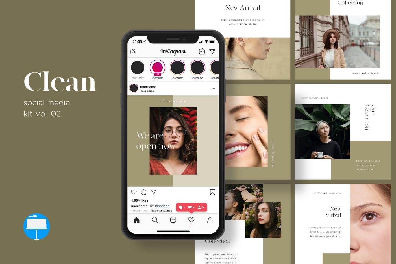 Clean Social Media Kit Vol. 02 - Keynote