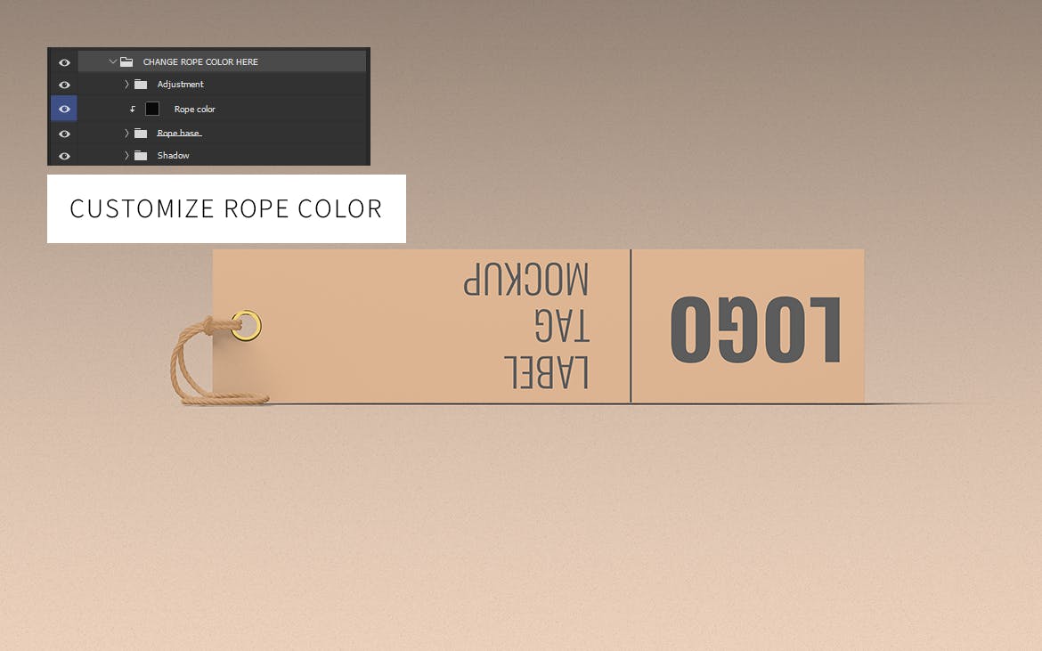 Clothes Label Tag Mockup Front Angle View