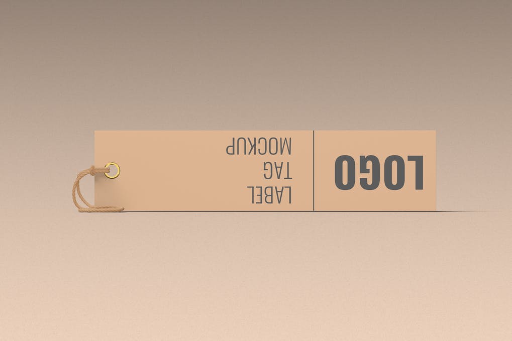 Clothes Label Tag Mockup Front Angle View