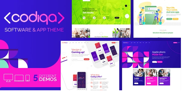 Codiqa v1.0.4 - landing page for software, WordPress applications