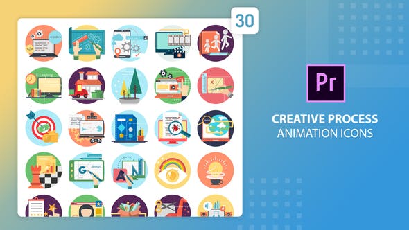 Creative Process Animation Icons - Premiere Pro MOGRT