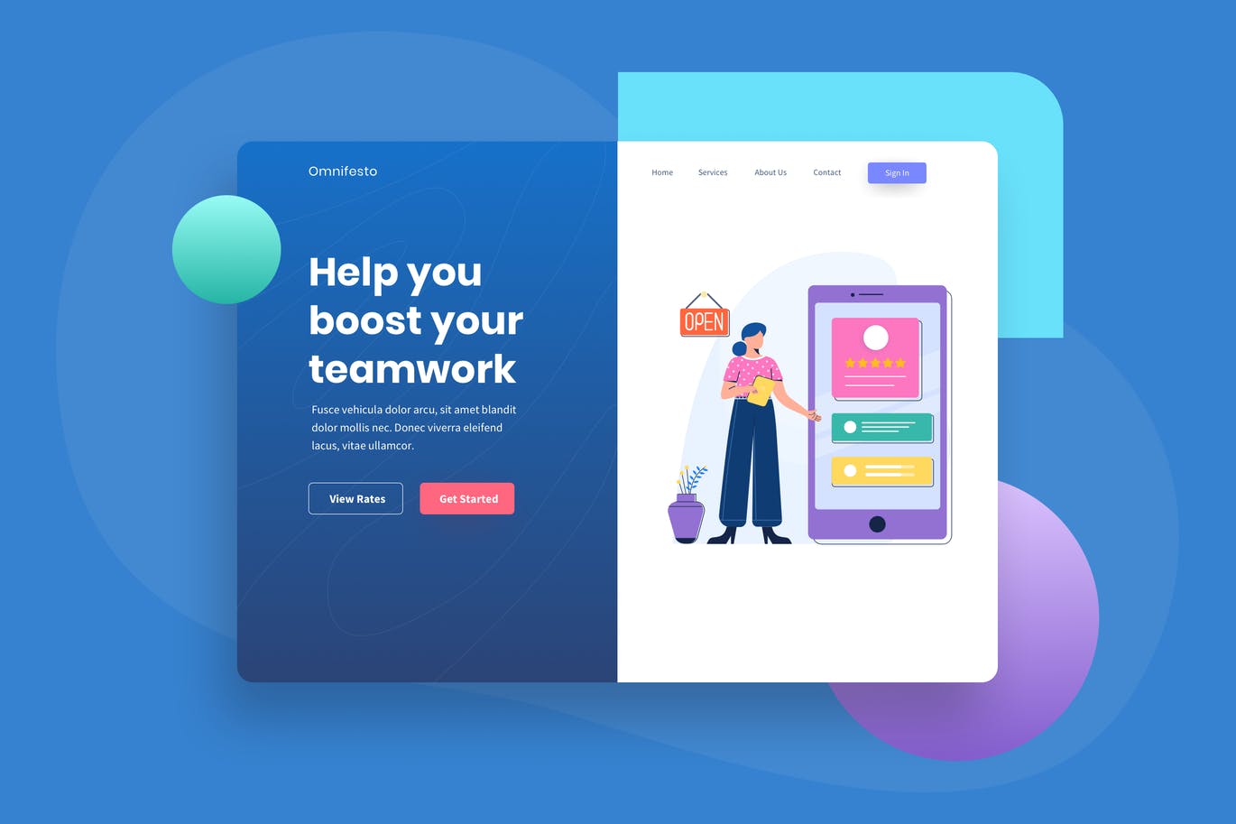 Customer Reviews Landing page Illustration