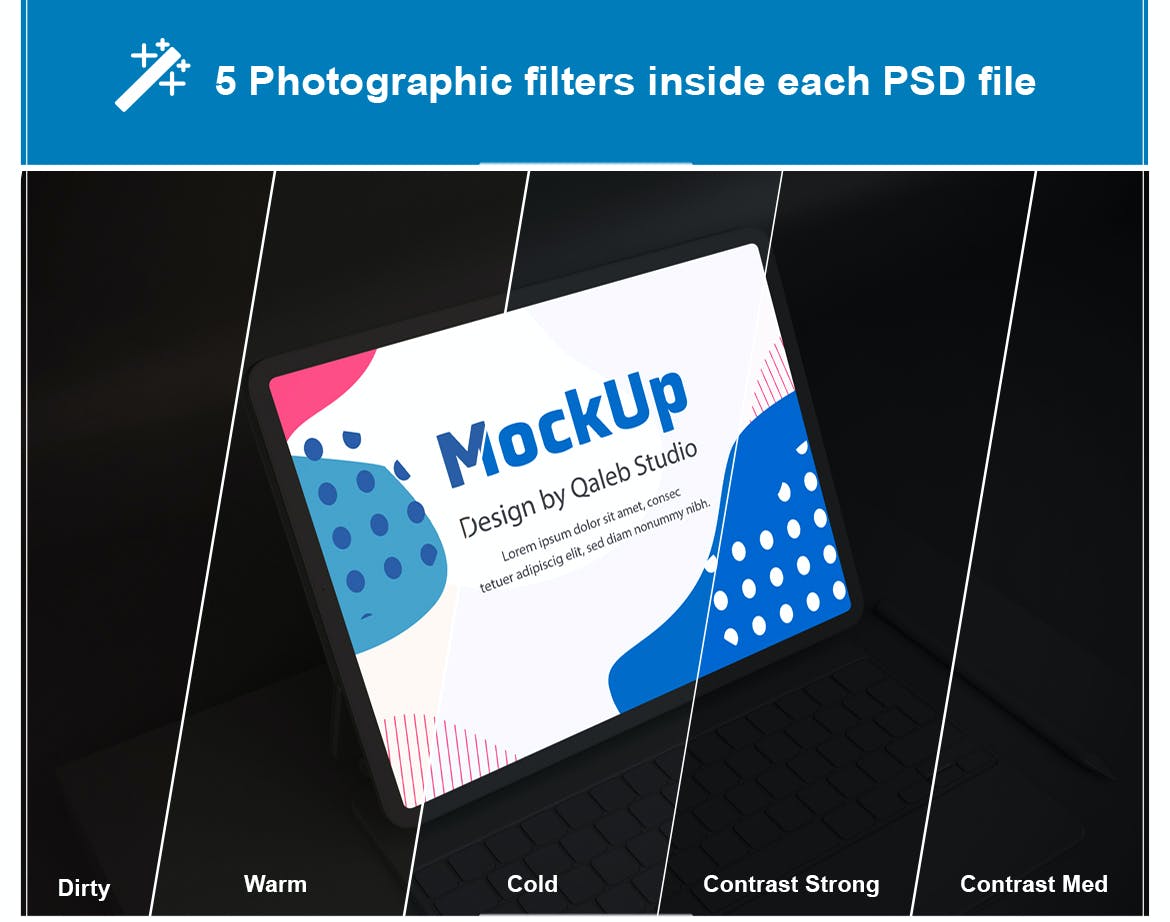 Dark iPad Pro & Magic Keyboard Mockup