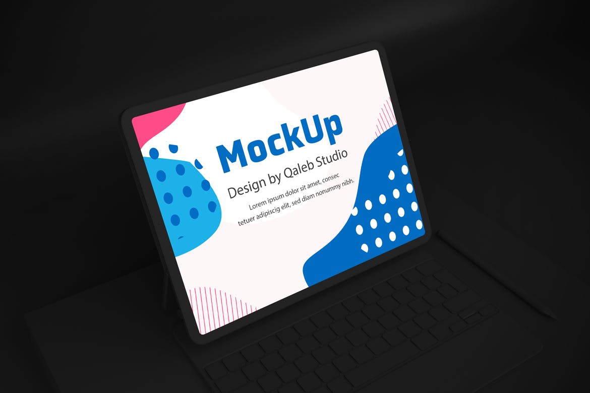 Dark iPad Pro & Magic Keyboard Mockup