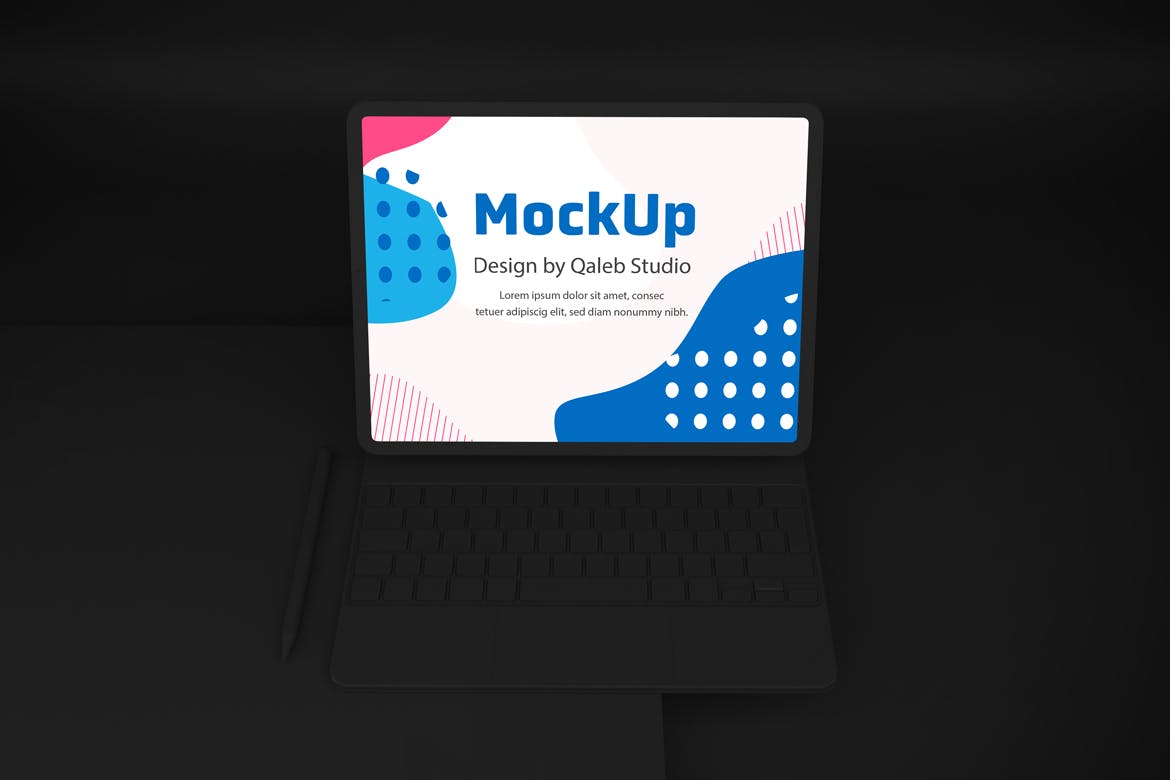 Dark iPad Pro & Magic Keyboard Mockup