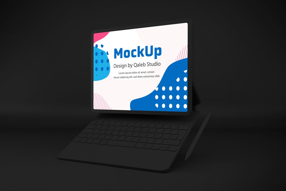 Dark iPad Pro & Magic Keyboard Mockup