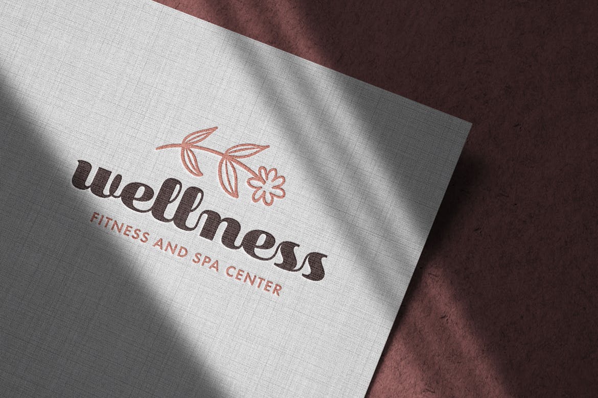 Debossed Logo Mockup on Linen Paper