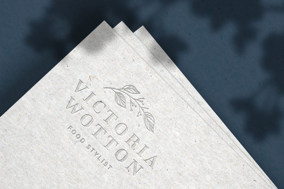 Debossed Logo Mockup on Recycled Paper