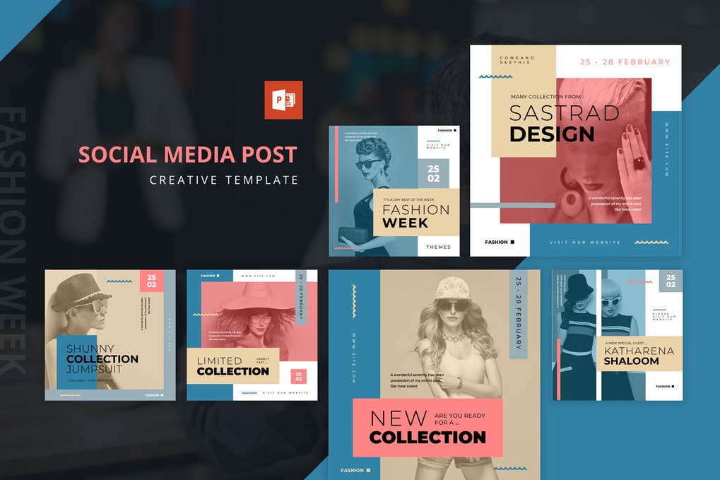 Fashion Week Instagram Feed Powerpoint Template