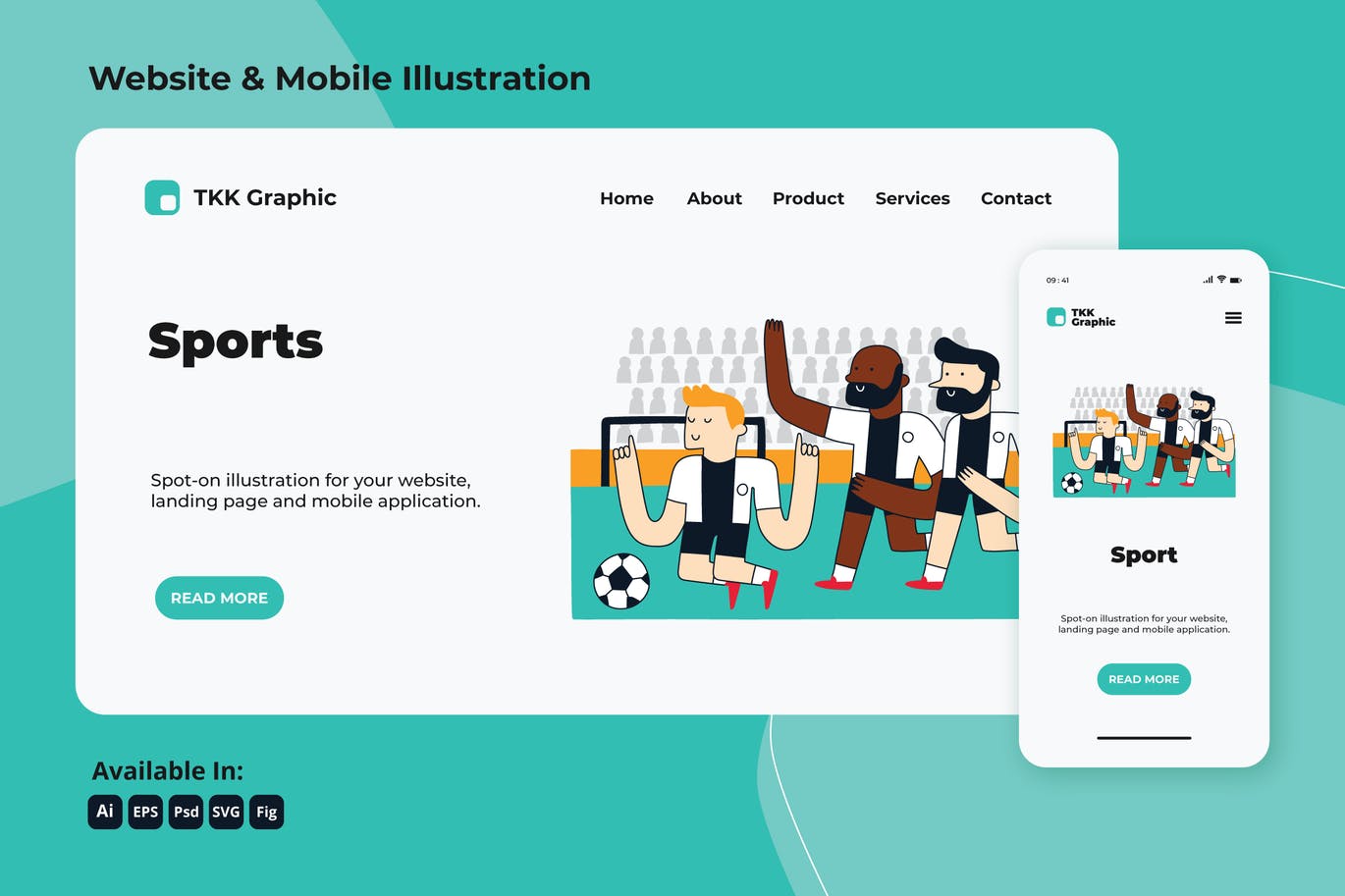 Football goal celebration web and mobile