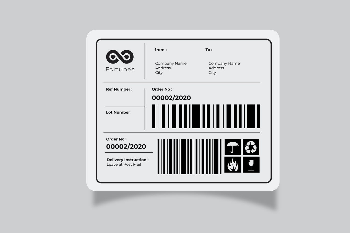 Fragile Shipping Sticker Template
