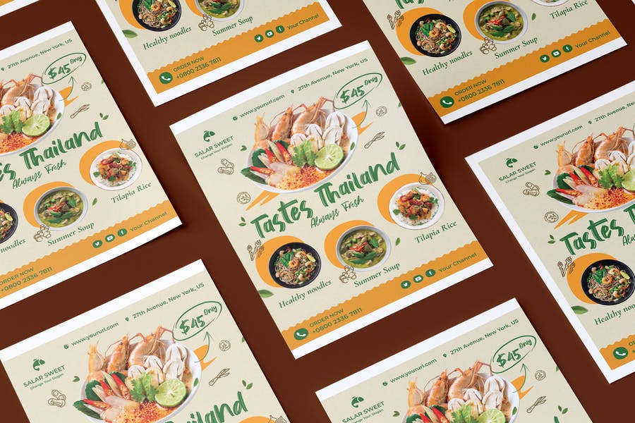 Fresh Food Flyer PSD Template