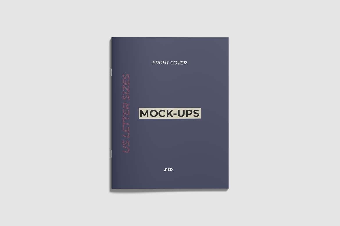 Front and Back Cover US Letter Brochure Mockups