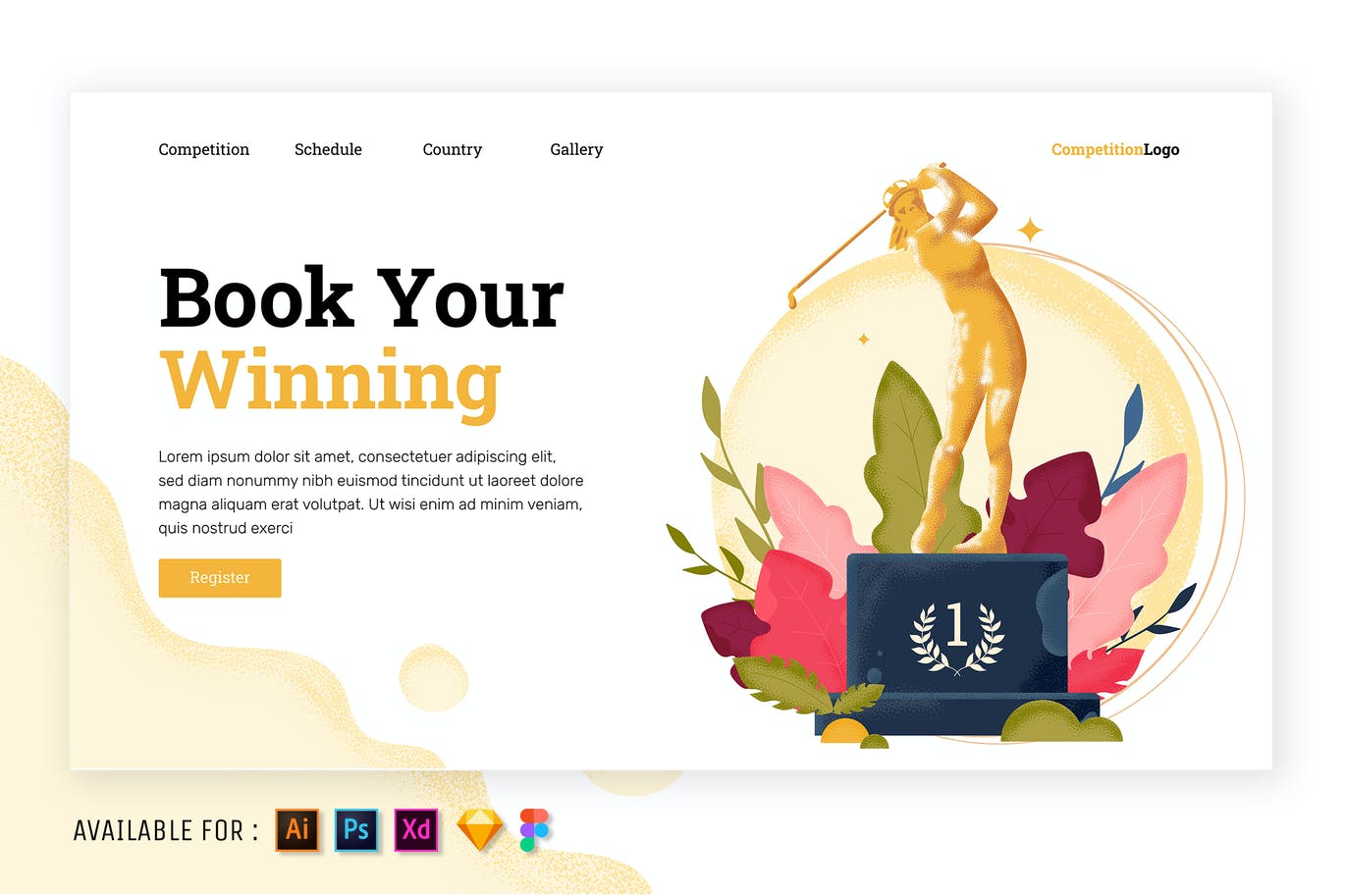 Golf Championship Trophy - Web Illustration
