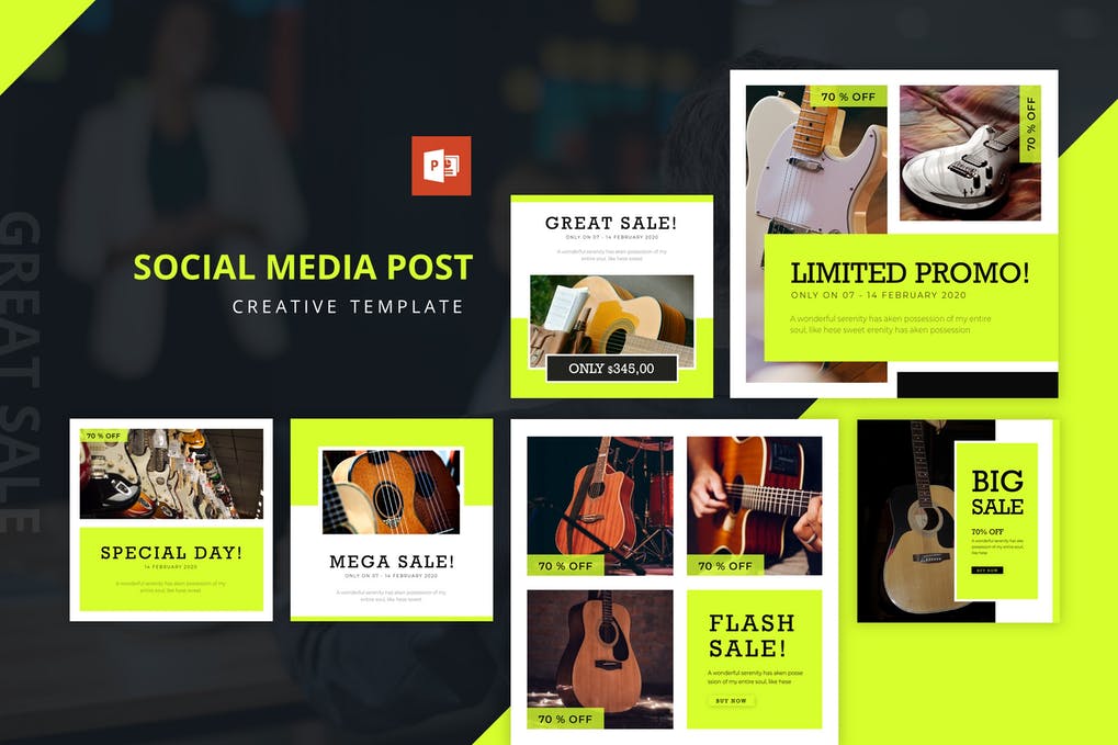 Guitar Sale Instagram Feed Powerpoint Template