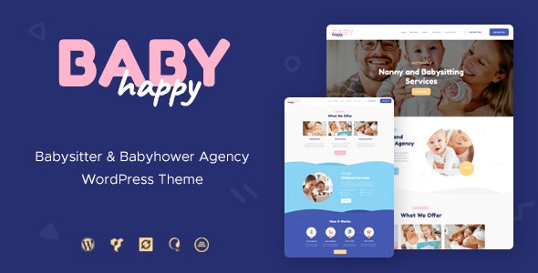 Happy Baby - Nanny & Babysitting Services Children WordPress Theme